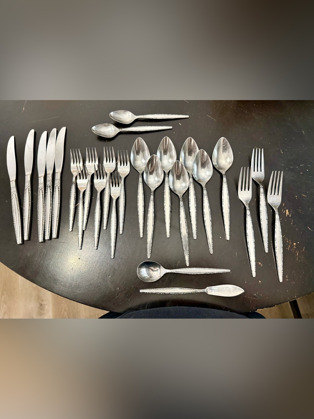 Regent Stainless Flatware ROYAL ELEGANCE
Scroll Edging Japan lot of 26